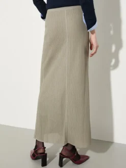 Textured jersey maxi skirt - sage