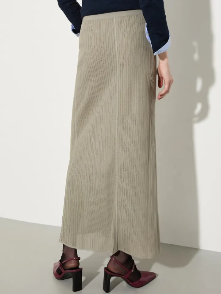 Textured jersey maxi skirt - sage