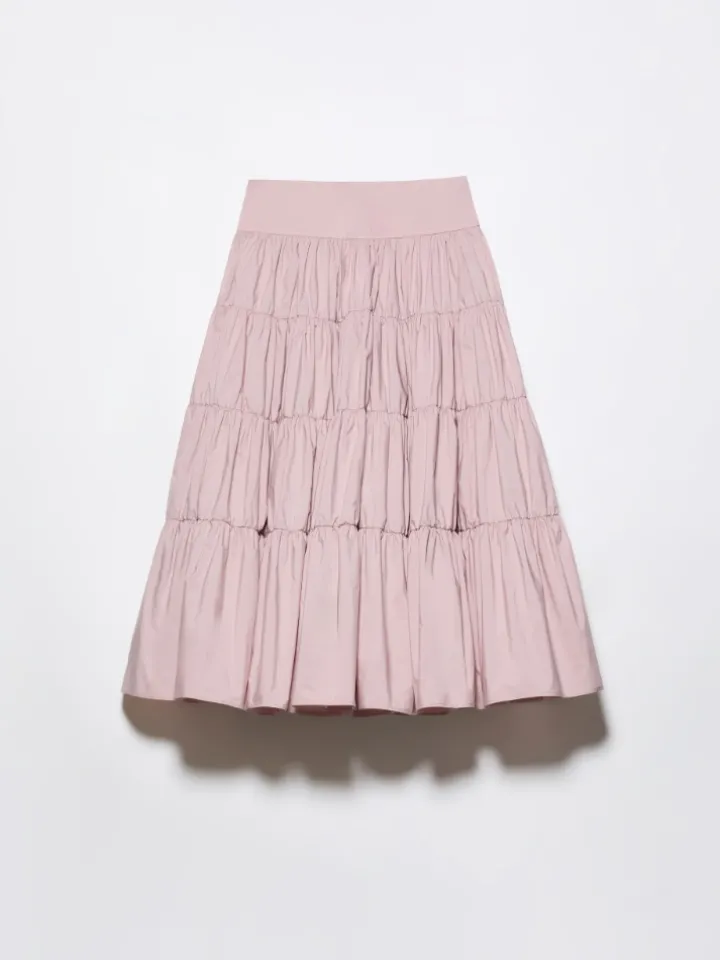 Tiered taffeta corolla skirt - pink