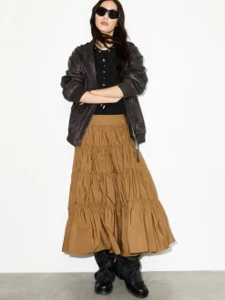 Tiered taffeta corolla skirt - buck