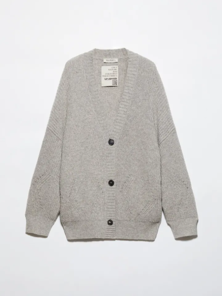 Undyed wool-blend cardigan - sand