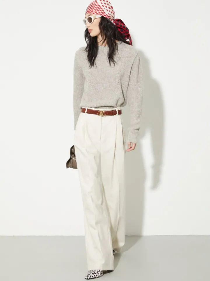 Undyed wool-blend jumper - sand