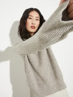 Undyed wool-blend jumper - sand