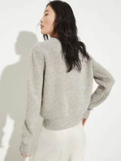 Undyed wool-blend jumper - sand