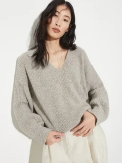 Undyed wool-blend jumper - sand