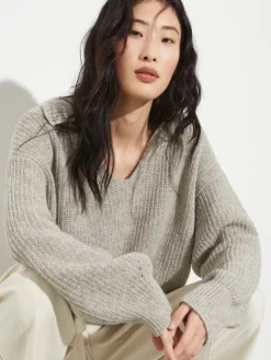 Undyed wool-blend jumper - sand