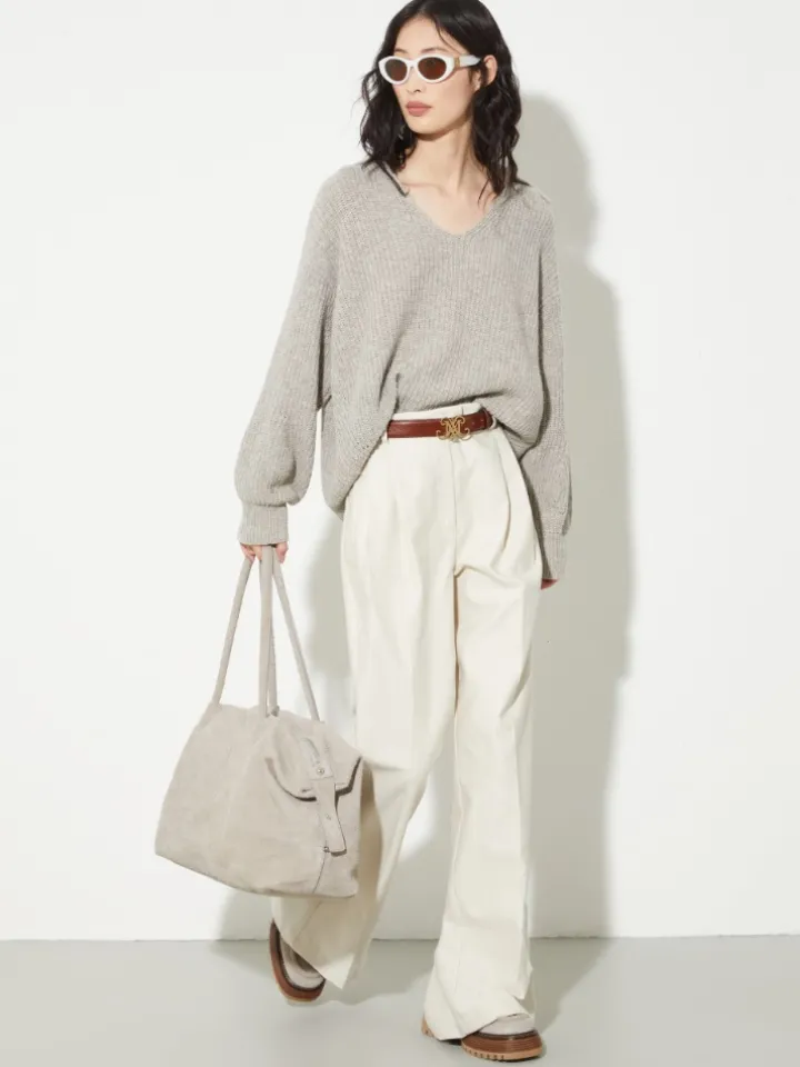 Undyed wool-blend jumper - sand