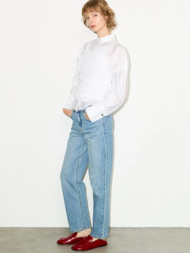 Voile shirt with cufflinks - optical white
