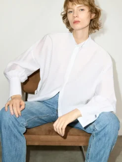 Voile shirt with cufflinks - optical white