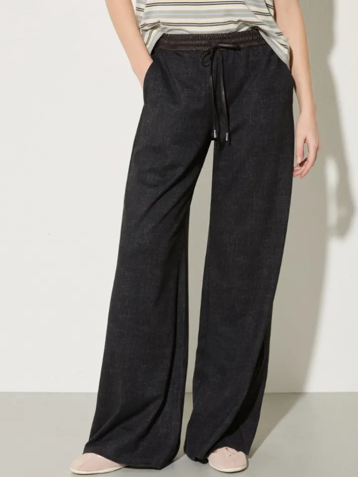 Washed-effect jersey joggers - dark grey