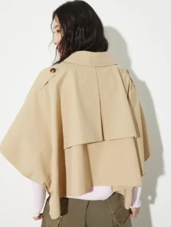 Water-repellent cotton cape - beige