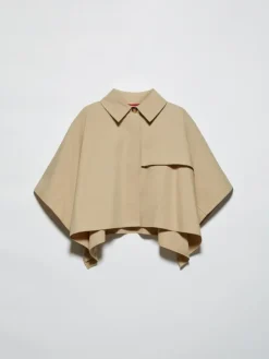 Water-repellent cotton cape - beige