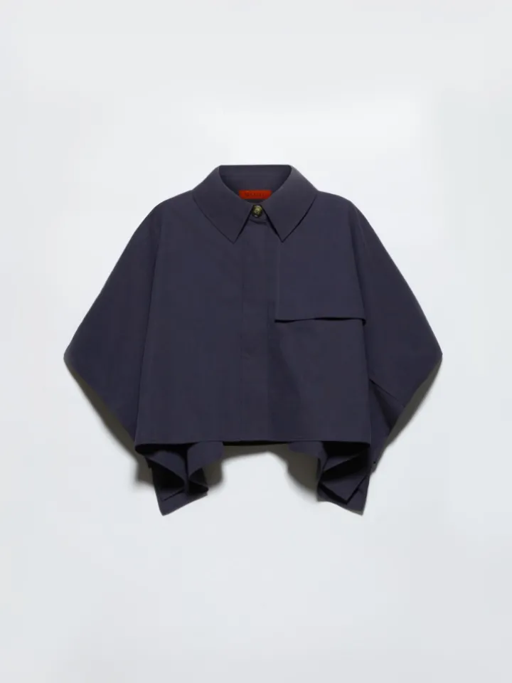 Water-repellent cotton cape - navy