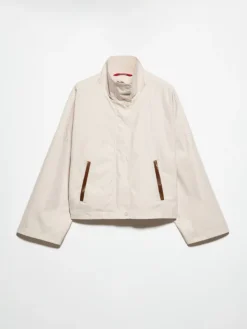 Water-repellent gabardine jacket - mother-of-pearl