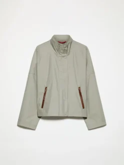 Water-repellent gabardine jacket - sage