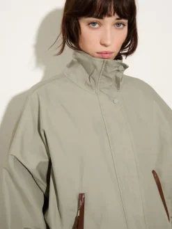Water-repellent gabardine jacket - sage
