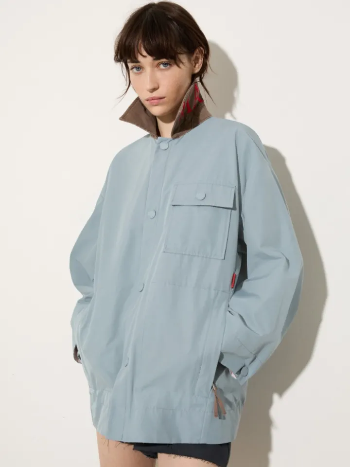 Water-repellent shacket - light blue