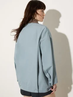Water-repellent shacket - light blue