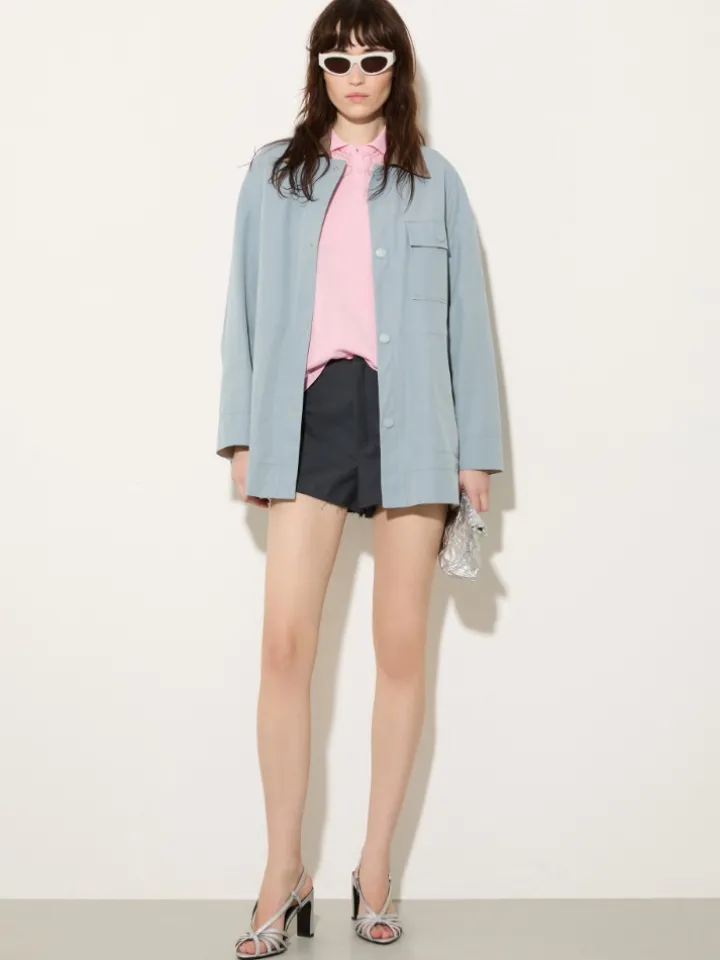 Water-repellent shacket - light blue