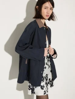 Water-repellent shacket - navy