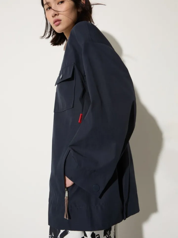Water-repellent shacket - navy
