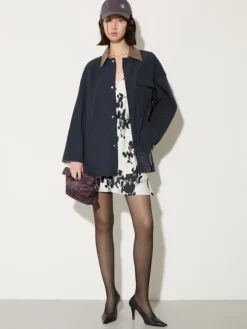 Water-repellent shacket - navy
