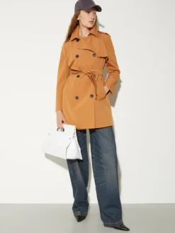 Water-repellent trench coat - terra cotta