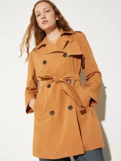Water-repellent trench coat - terra cotta
