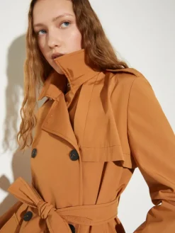 Water-repellent trench coat - terra cotta