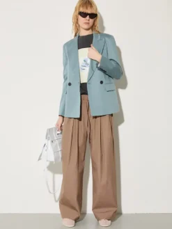 Wide-fit poplin trousers - turtledove