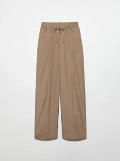 Wide-fit poplin trousers - turtledove