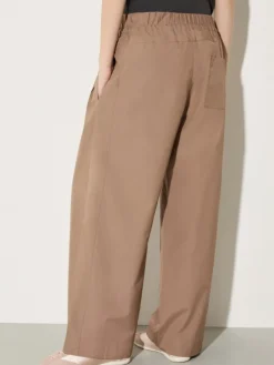 Wide-fit poplin trousers - turtledove