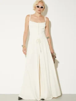 Wide-leg crepe-jersey trousers - ivory