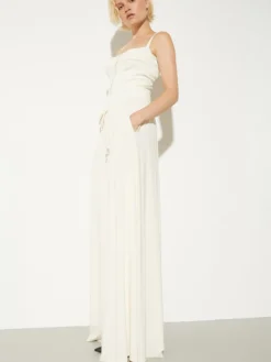 Wide-leg crepe-jersey trousers - ivory