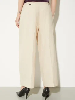 Wide-leg linen and cotton trousers - rope