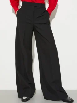 Wide tailored trousers - black