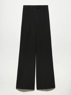 Wide tailored trousers - black