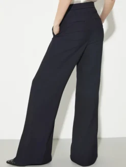 Wide tailored trousers - navy