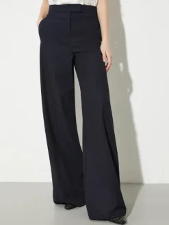 Wide tailored trousers - navy