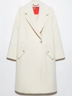 Wool and cashmere coat - white