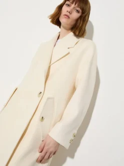 Wool and cashmere coat - white