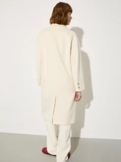 Wool and cashmere coat - white