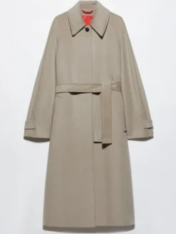Wool and cashmere midi coat - light grey