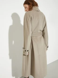 Wool and cashmere midi coat - light grey