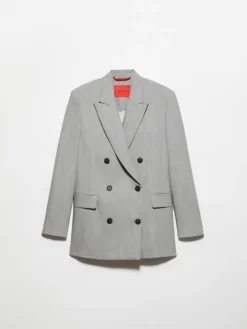 Wool and cotton-blend blazer - grey