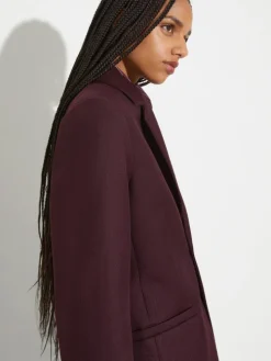Wool-blend blazer - bordeaux