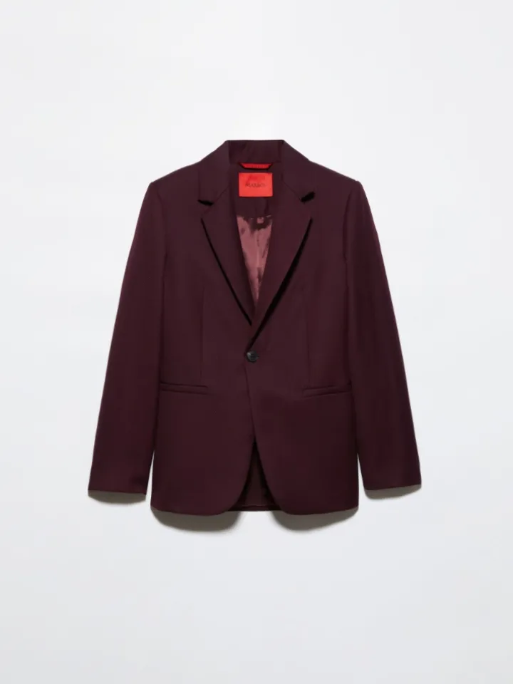 Wool-blend blazer - bordeaux