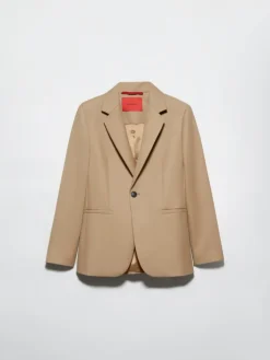 Wool-blend blazer - coffee