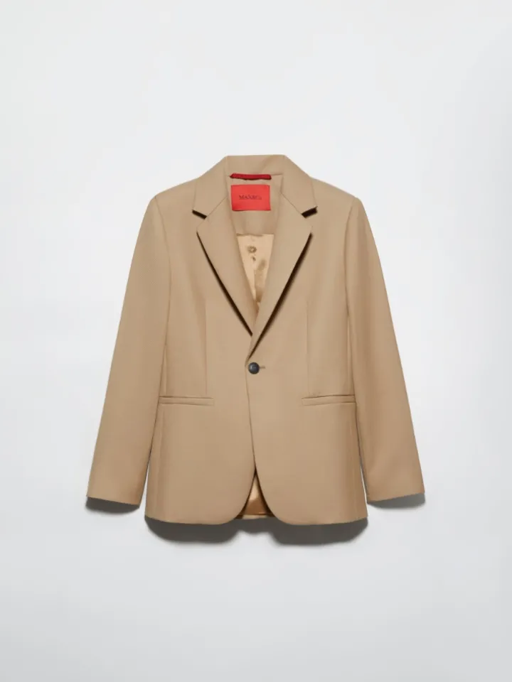 Wool-blend blazer - coffee