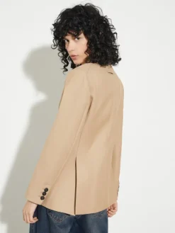 Wool-blend blazer - coffee